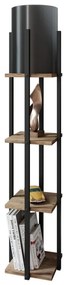 Stojacia lampa s poličkami NORA 1xE27/40W/230V čierna/hnedá