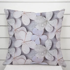 Biante Dekoračná obliečka na vankúš PML-032 Designové kvety na sivom 45 x 45 cm