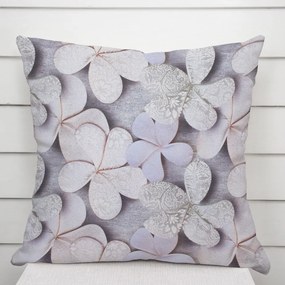 Biante Dekoračná obliečka na vankúš PML-032 Designové kvety na sivom 50 x 50 cm