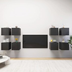 Nástenné TV skrinky 8 ks sivé 30,5x30x30 cm
