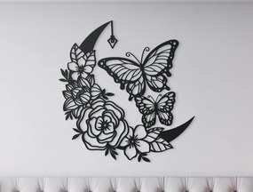 drevko 3D nálepka Kvetinový ornament s motýľmi