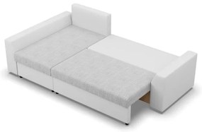 Rohová rozkladacia sedačka LUGO sivá / biela