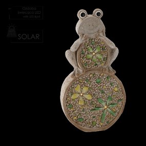 ZÁHRADNÁ FIGÚRKA – ŽABA NA KAMENI, PLOCHÁ, 25 x 9 x 49 CM, LED *7331