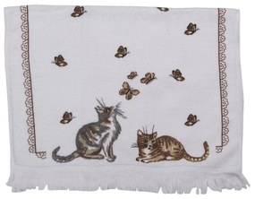 Kuchynský froté uterák s mačkou a motýľom - 40*66 cm