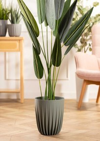 Květináč STRIPPED 19x22,6 cm šedozelený