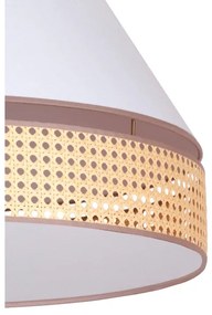 Duolla - Luster na lanku AVIGNON 1xE27/15W/230V pr. 50 cm biela/ratan