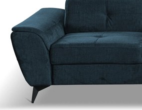 Rohová sedacia súprava Sergio, námornícka modrá látka, pravý roh