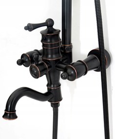 Sprchová súprava MAXMAX Rea VINTAGE čierna s patinou a výtokom do vane