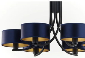 Jupiter 2102 - Luster na reťazi ARTHUR 6xE27/15W/230V modrá/čierna