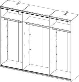 Šatníková skriňa Capri, dub wotan/šedá