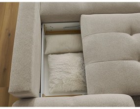 Béžová ženilková rozkladacia/s úložným priestorom rohová pohovka (pravý roh/s leňoškou) Roxelane – Bobochic Paris