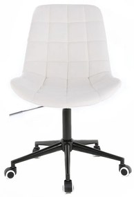 LuxuryForm DESIGN Stolička PARIS na čiernej podstave s kolieskami - biela