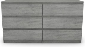 Široká komoda Carlos, šedý betón, 150 cm