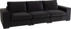 Čierna 2-miestna zamatová pohovka Nalmi black - 212*98*86cm