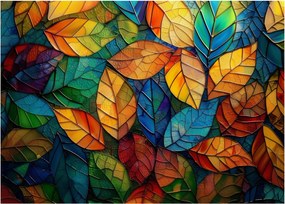 Sklenený obraz - Mozaika z listov (70x50 cm)