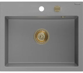Mexen Oscar, 1-komorový granitový drez 580x490x205 mm, šedá, 6519581000-71-G