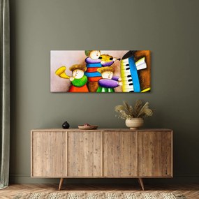 Obraz - Hudobníci, maľba (120x50 cm)
