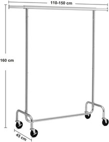 Vešiakový stojan na kolieskach HSR11S