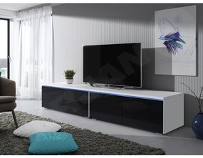 TV stolík Coral Mirjan XI Double (biela + čierny lesk). Vlastná spoľahlivá doprava až k Vám domov. 1058399