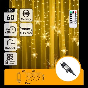 Aigostar - LED vonkajší vianočný reťaz 120xLED/6W/230V/8 funkcií 3x0,7m IP44 teplá biela+DO