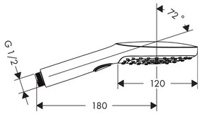 Hansgrohe Raindance Select E, ručná sprcha 120 3jet, chrómová, HAN-26520000