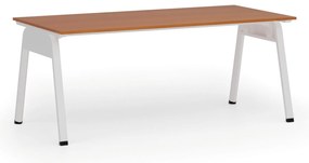 Kancelársky stôl PRIMO GAMMA, 180x90 cm, biela podnož, čerešňa