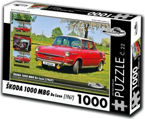 RETRO-AUTA Puzzle č. 22 Škoda 1000 MBG De Luxe (1967) 1000 dielikov