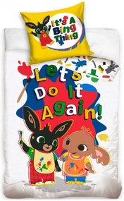 Detské posteľné obliečky Zajačik Bing a Sula - motív "maliari" - 100% bavlna - 70 x 90 cm + 140 x 200 cm