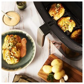 Čierna teplovzdušná fritéza EASY FRY&amp;GRILL STEAM+ FW201815 – Tefal