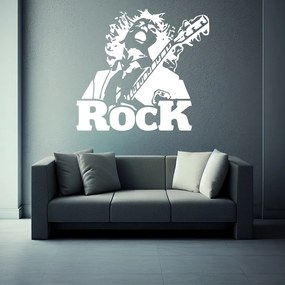 Veselá Stena Samolepka Angus Young AC/DC Farba: biela, Veľkosť: 60 x 54 cm