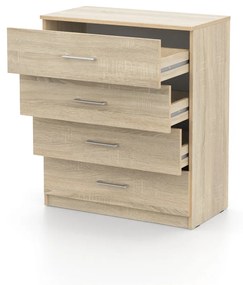 DREVONA Zásuvková komoda dub sonoma BASIC KOM 4ZAS