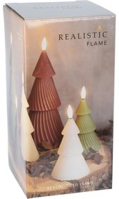 LED Sviečka Stromček červená, 1x LED, 8,5 x 15 cm, 2x AAA