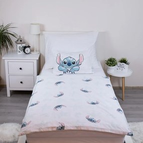 Biele bavlnené detské obliečky do postieľky 100x135 cm Lilo and Stitch "White Star" – Jerry Fabrics