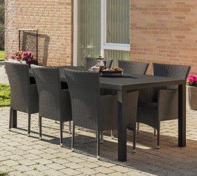 Záhradná zostava 6+1 NORIMBERG, čierny antracit