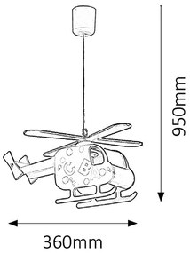 RABALUX Detský závesný luster S HELICOPTER