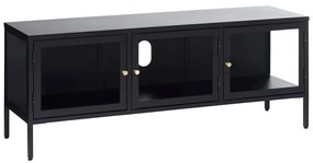 Čierny kovový TV stolík 132x52 cm Carmel - Unique Furniture