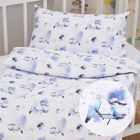 Biante Detské bavlnené posteľné obliečky do postieľky Sandra SA-289 Viva Italia modrá Do postieľky 100x135 a 40x60 cm