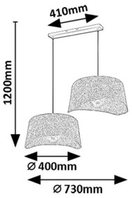 Rabalux 72190 - Luster na lanku FARELIA 2xE27/10W/230V