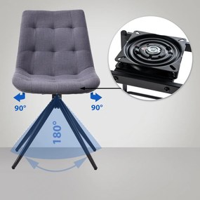 Jedálenská stolička Merna - látka - Tmavo sivá