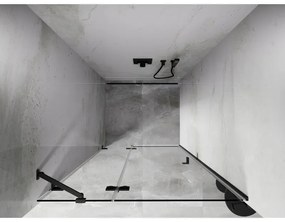 Mexen, Mexen Lunar výklopné sprchové dvere ľavé 80 cm, transparentné, pištoľový kov - 834-080-000-95-00-L