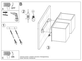 Sollux Lighting Nástenné svietidlo QUAD 2 sivé