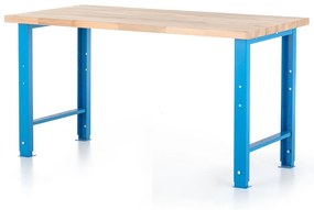 Výškovo nastaviteľný dielenský stôl Basic 150 x 80 cm, modrá