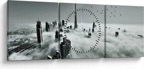 Obraz - Mrakodrapy v Dubai (s hodinami) (90x30 cm)