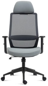 Kancelárska otočná stolička IVORY — sieť / látka, sivá