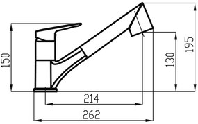 Novaservis, Dřezová teleskopická baterie Metalia 54, chrom, 54081-0