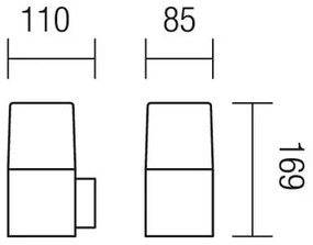 Redo 9265 - Vonkajšie nástenné svietidlo TOGO 1xE27/13W/230V IP44