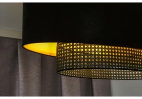 Duolla - Prisadený luster DOUBLE OVAL RATTAN 2xE27/15W/230V čierna/ratan