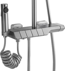 Rea Rob, sprchový set s termostatickou batériou a bidetovou spŕškou, oceľová, REA-P6624