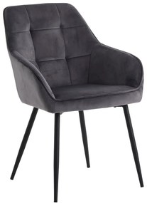 Sivé čalúnené jedálenské kreslá v súprave s podrúčkami 2 ks Nolan Square – Unique Furniture