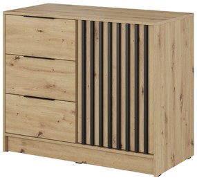 PIA Komoda so zásuvkami Nelly K2 - dub artisan / čierna